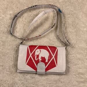 Upcycled Cement bag‎ elephant crossbody or shoulder bag